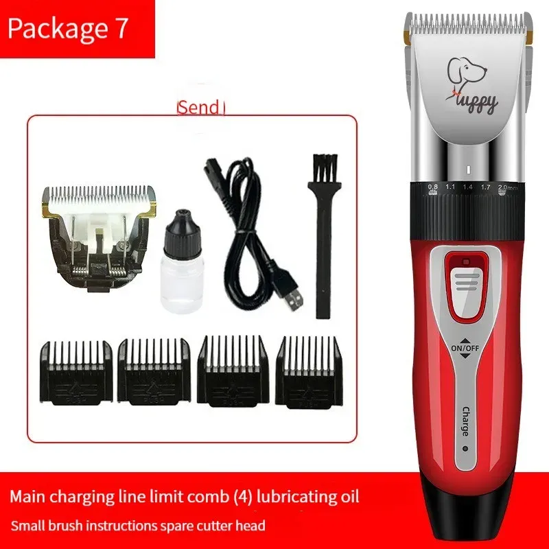 Tondeuse pour animaux de compagnie à lame en céramique, kit de toilettage pour chiens et chats, rechargeable sans fil 6