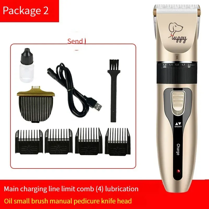 Tondeuse pour animaux de compagnie à lame en céramique, kit de toilettage pour chiens et chats, rechargeable sans fil 9