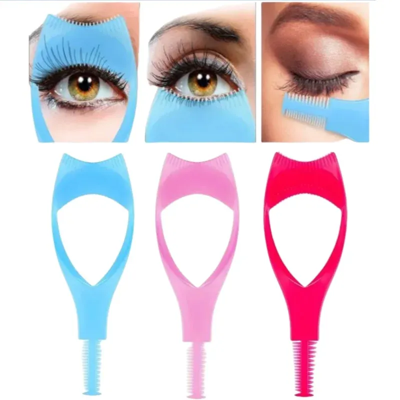 Applicateur de protège-cils 3 en 1, lot de 3 pièces, applicateur de mascara supérieur et inférieur, protège-paupière en plastique, outils cosmétiques pour les yeux