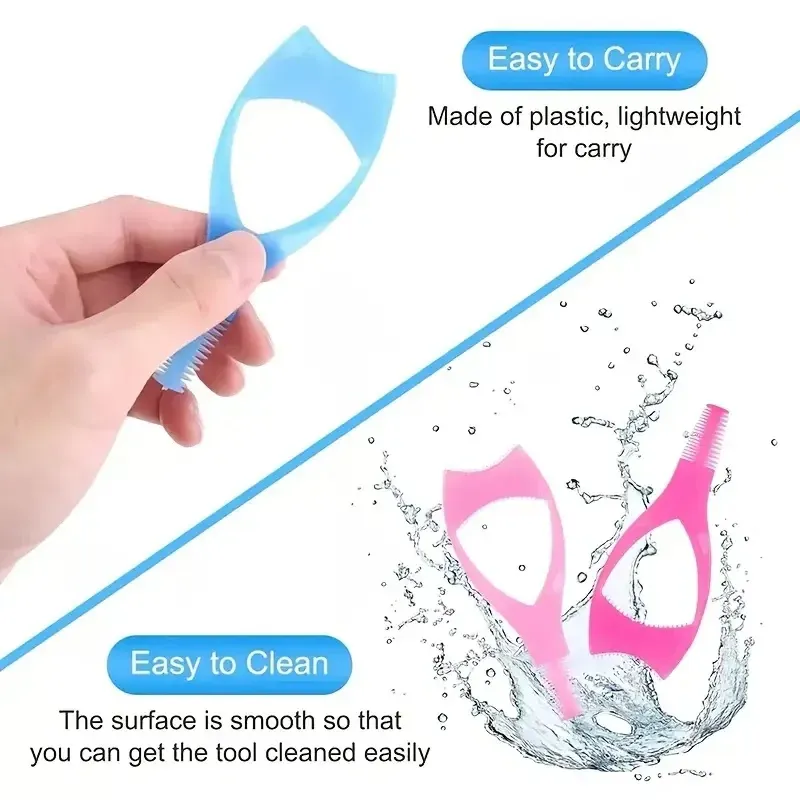 Applicateur de protège-cils 3 en 1, lot de 3 pièces, applicateur de mascara supérieur et inférieur, protège-paupière en plastique, outils cosmétiques pour les yeux 5