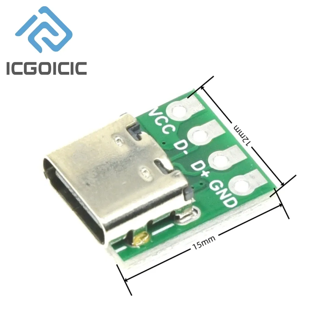 Connecteur USB 3.1 Type-C, adaptateur de carte PCB 16 broches, prise pour câble de transfert de données, lot de 1 à 100 pièces 5