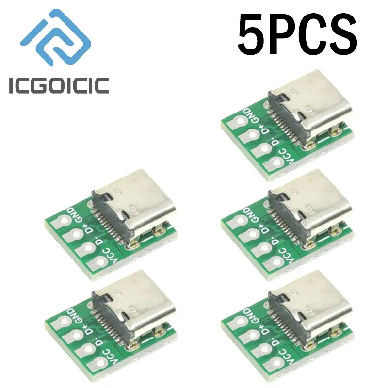 Connecteur USB 3.1 Type-C, adaptateur de carte PCB 16 broches, prise pour câble de transfert de données, lot de 1 à 100 pièces 9