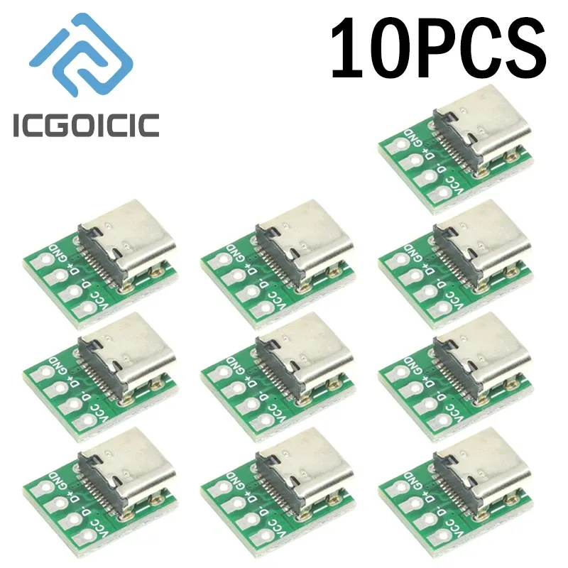 Connecteur USB 3.1 Type-C, adaptateur de carte PCB 16 broches, prise pour câble de transfert de données, lot de 1 à 100 pièces 8