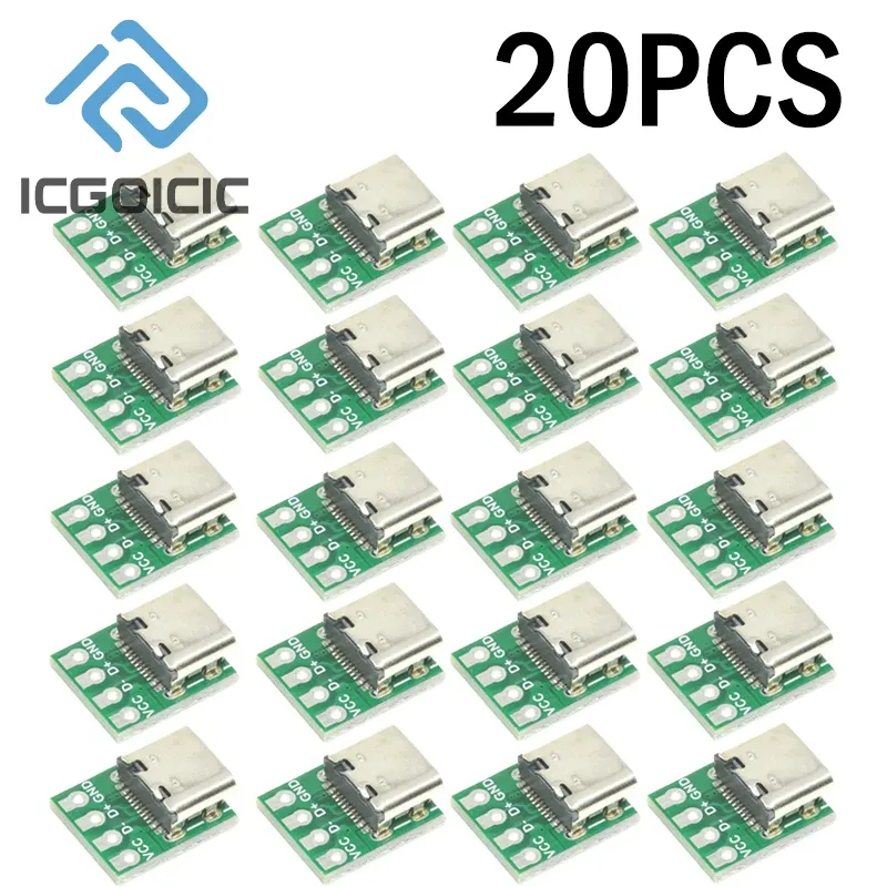 Connecteur USB 3.1 Type-C, adaptateur de carte PCB 16 broches, prise pour câble de transfert de données, lot de 1 à 100 pièces 7