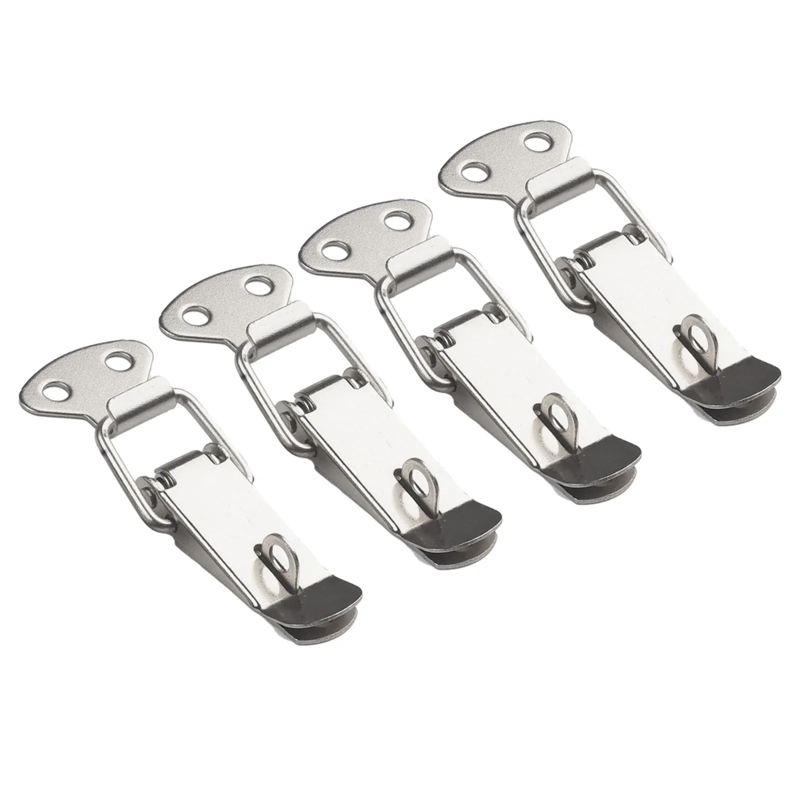 Loquets de porte 7,2 x 2,7 cm en acier laminé à froid (lot de 4), loquets à ressort pour armoires, fermoirs à bascule à bec de canard 5