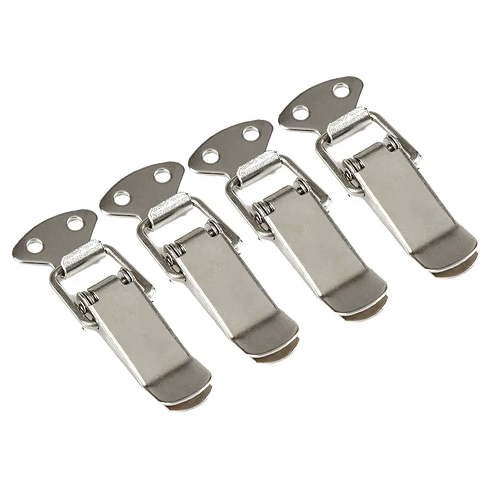 Loquets de porte 7,2 x 2,7 cm en acier laminé à froid (lot de 4), loquets à ressort pour armoires, fermoirs à bascule à bec de canard 7