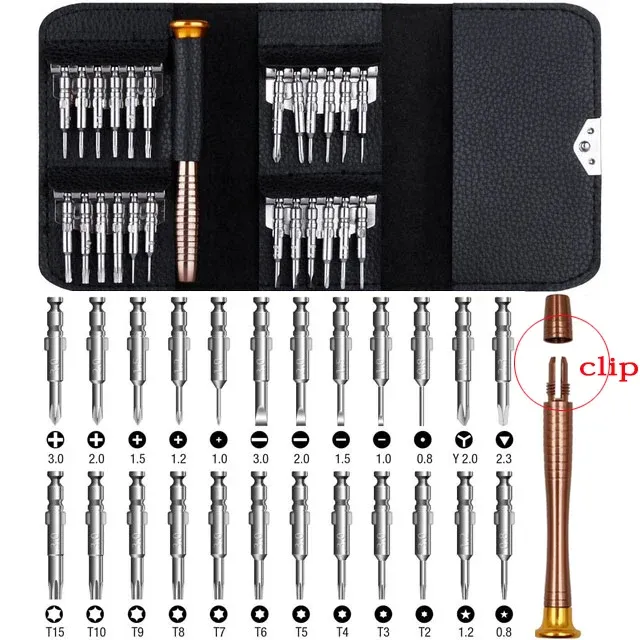 Jeu d'embouts de tournevis de précision Torx 25 en 1, outils à main, kit de tournevis, jeu de tournevis pour la réparation de téléphones mobiles Xiaomi 7
