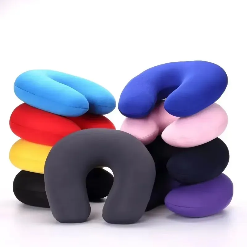 Oreiller de voyage gonflable en peluche douce pour voiture et avion, lot de 1, 3 ou 4 pièces