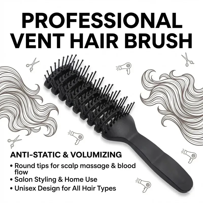 Peigne volumisant antistatique - Peigne professionnel à picots pour salon, peigne de massage du cuir chevelu unisexe pour la maison - Image 1