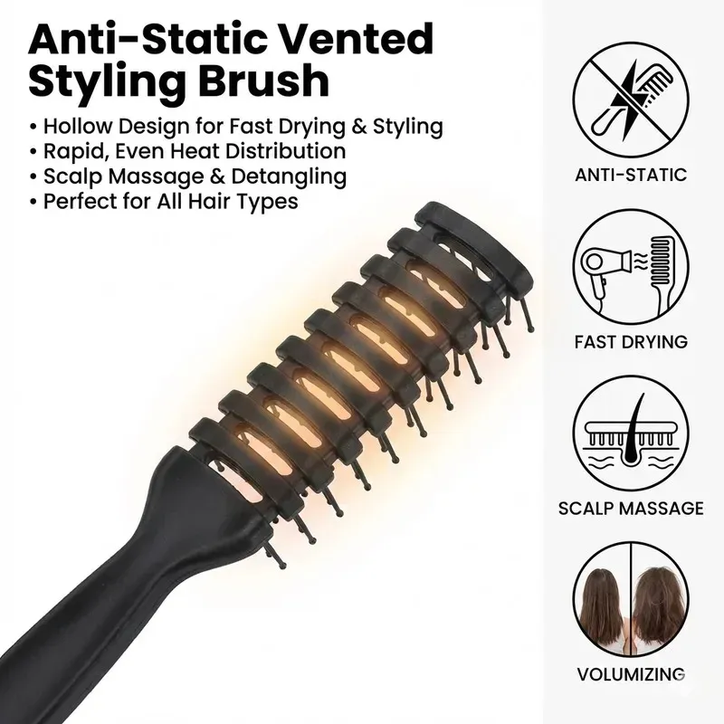 Peigne volumisant antistatique - Peigne professionnel à picots pour salon, peigne de massage du cuir chevelu unisexe pour la maison 4
