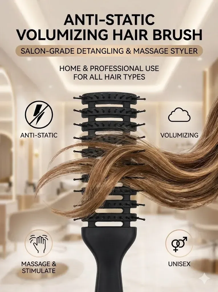 Peigne volumisant antistatique, détail du design