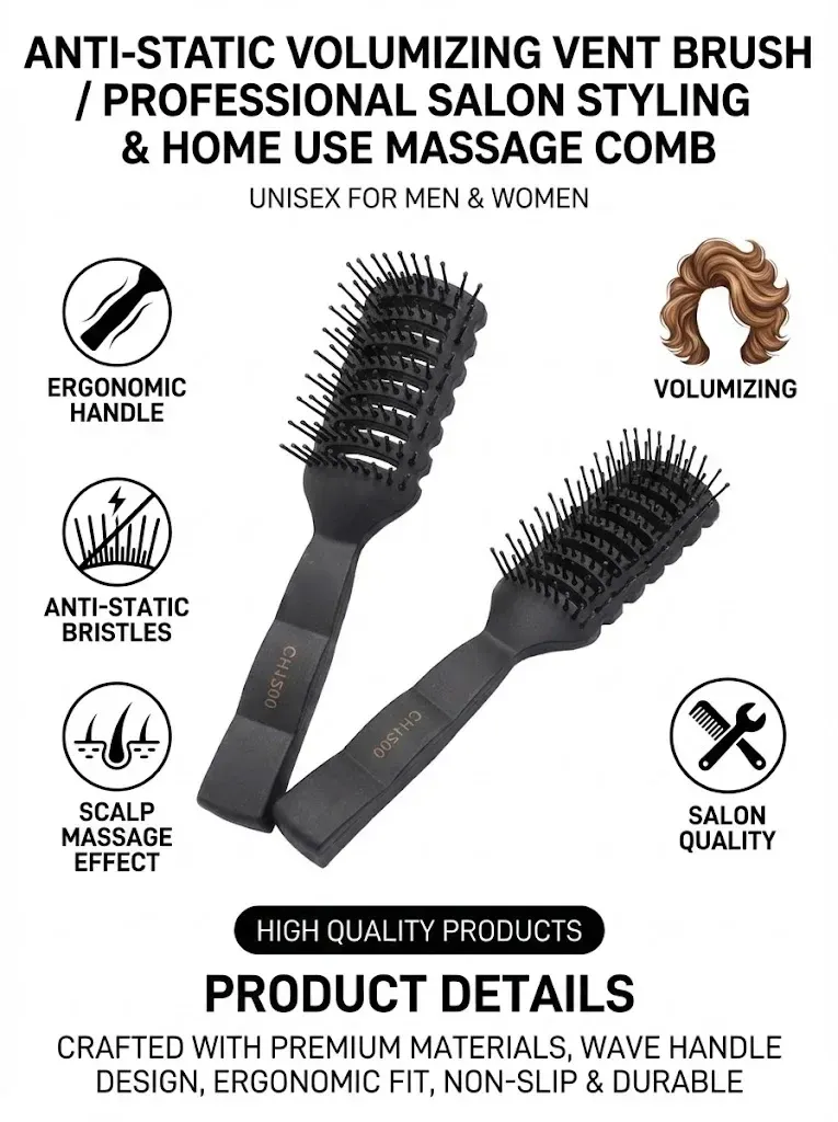 Peigne volumisant antistatique en situation de coiffage