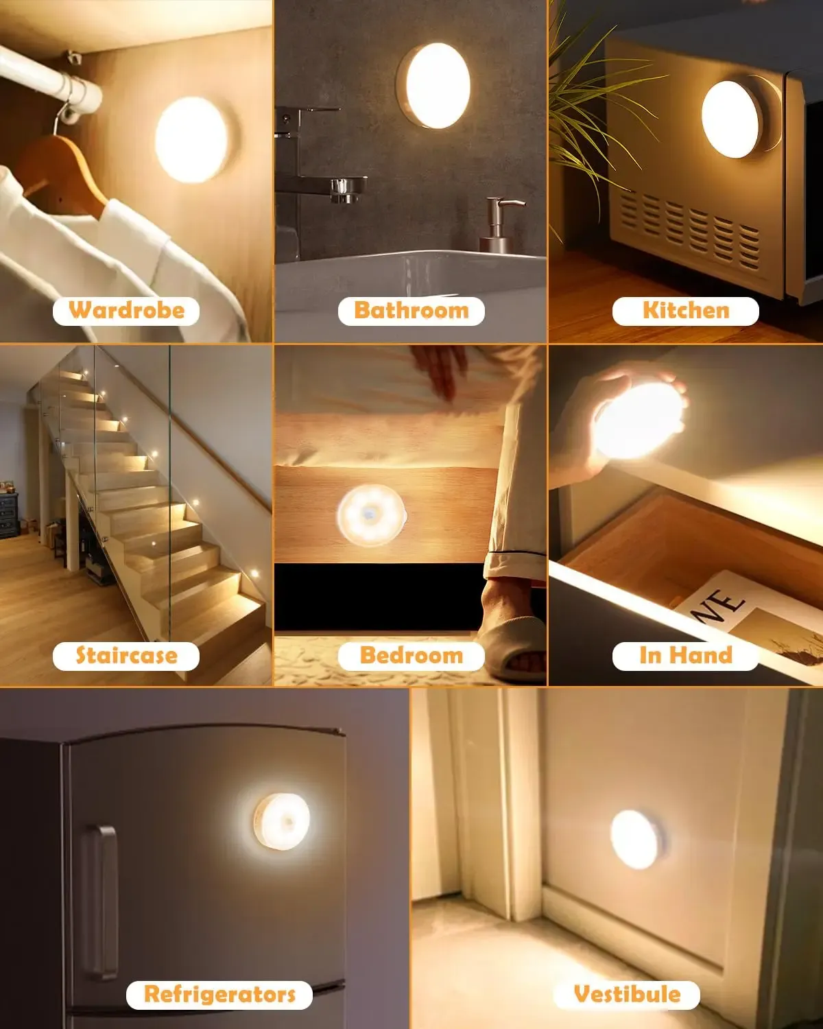 Détail du design magnétique de la veilleuse LED