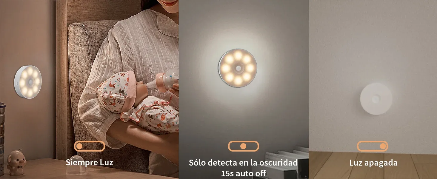 Veilleuse LED rechargeable à détecteur de mouvement, vue d'ensemble
