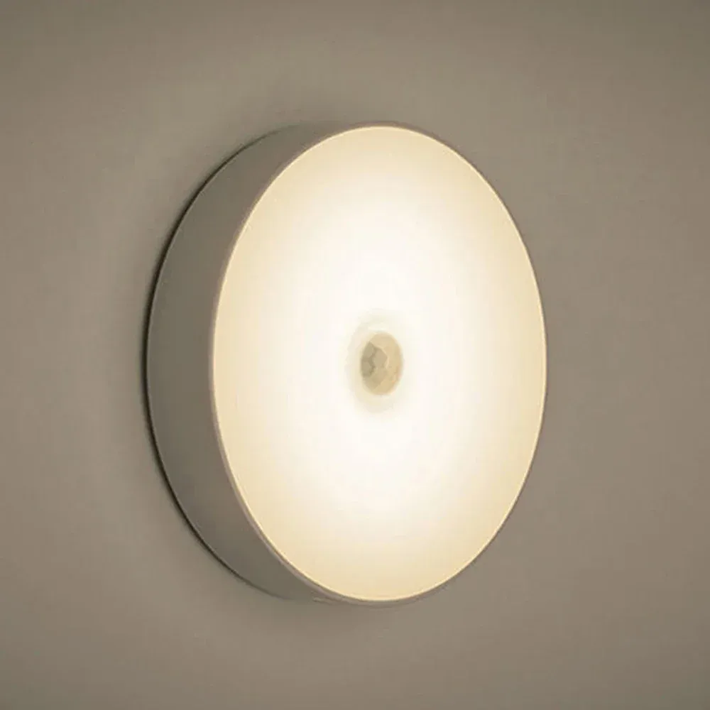 Lampe LED rechargeable par USB avec détecteur de mouvement, magnétique, sans fil, lumière blanche chaude sans scintillement pour placard, lit, armoire 6