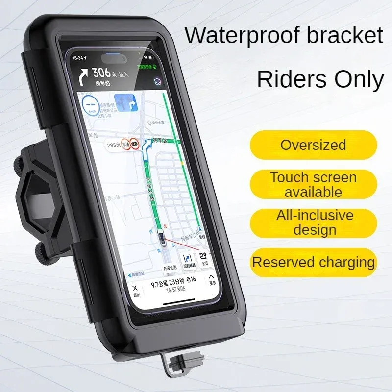 Support étanche pour téléphone à fixer sur guidon de moto, scooter ou vélo 1