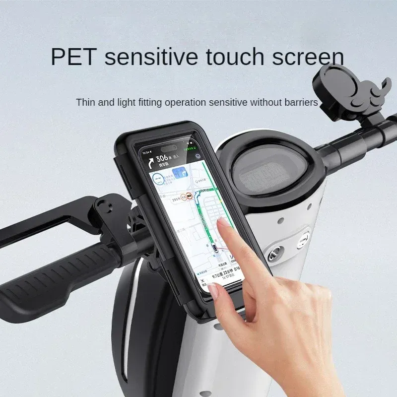 Support étanche pour téléphone à fixer sur guidon de moto, scooter ou vélo 3
