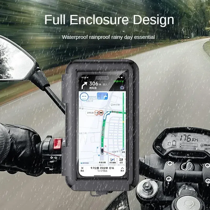 Support étanche pour téléphone à fixer sur guidon de moto, scooter ou vélo 2