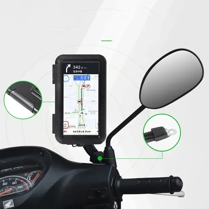 Support étanche pour téléphone à fixer sur guidon de moto, scooter ou vélo 5