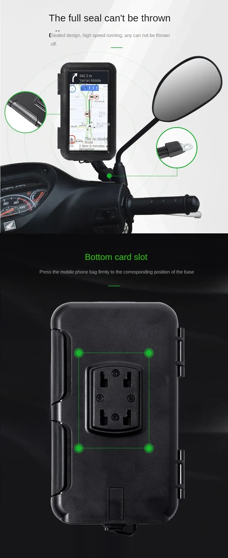 Sac étanche pour téléphone monté sur deux-roues