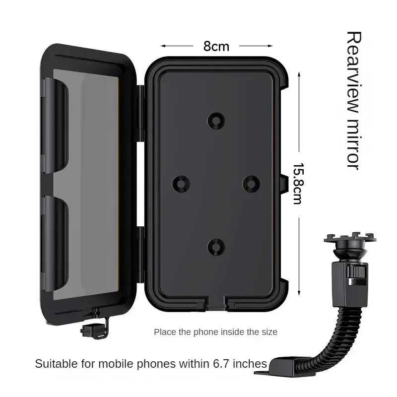 Support étanche pour téléphone à fixer sur guidon de moto, scooter ou vélo 9