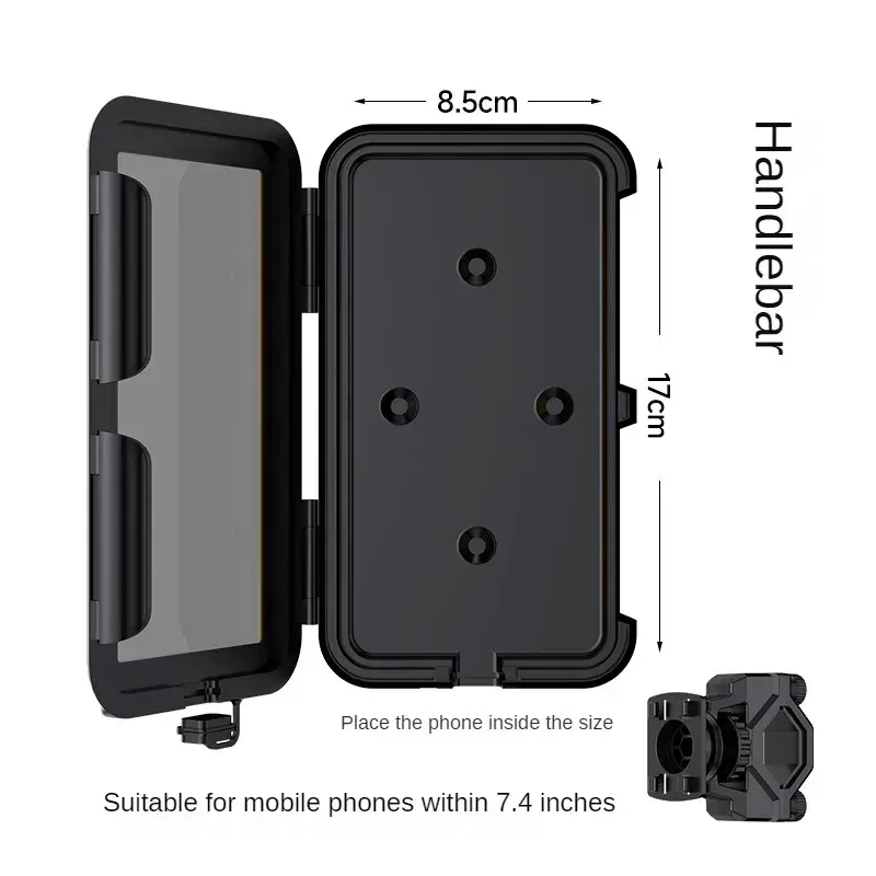 Support étanche pour téléphone à fixer sur guidon de moto, scooter ou vélo 8