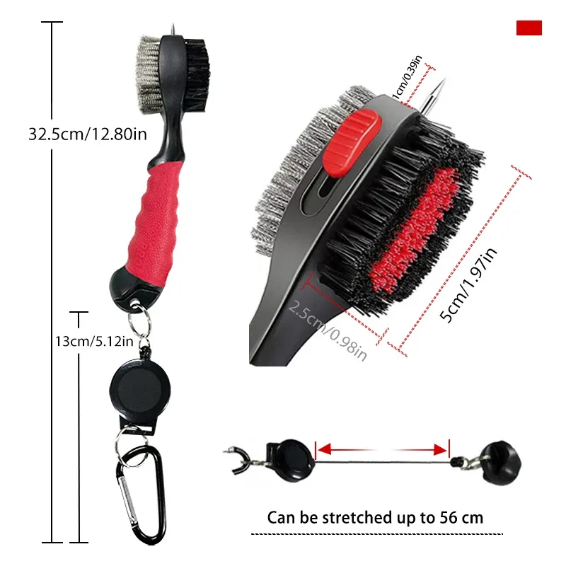 Brosse double face pour le nettoyage des rainures de club de golf, kit de nettoyage de balle et outil d'entretien 21