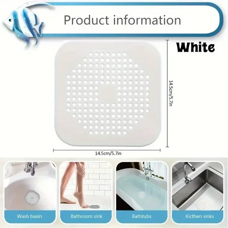 Lot de 2 crépines anti-cheveux pour douche et lavabo, bouchons anti-odeurs réutilisables, installation facile 5