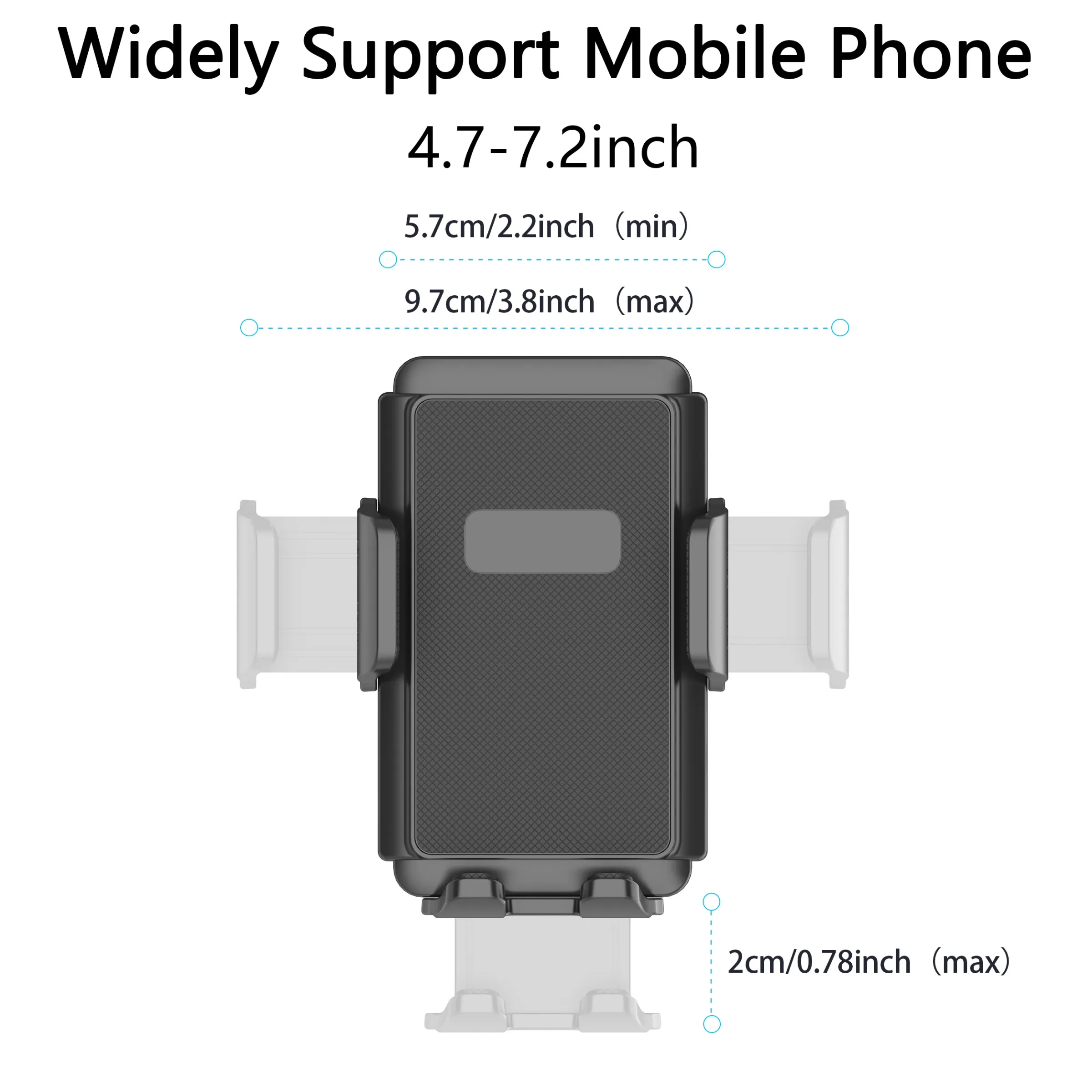 Support de téléphone mural pour camion, voiture, bateau, mur ou bureau, compatible avec tous les smartphones de 3,5 à 7,5 pouces, rotation libre à 360° 2