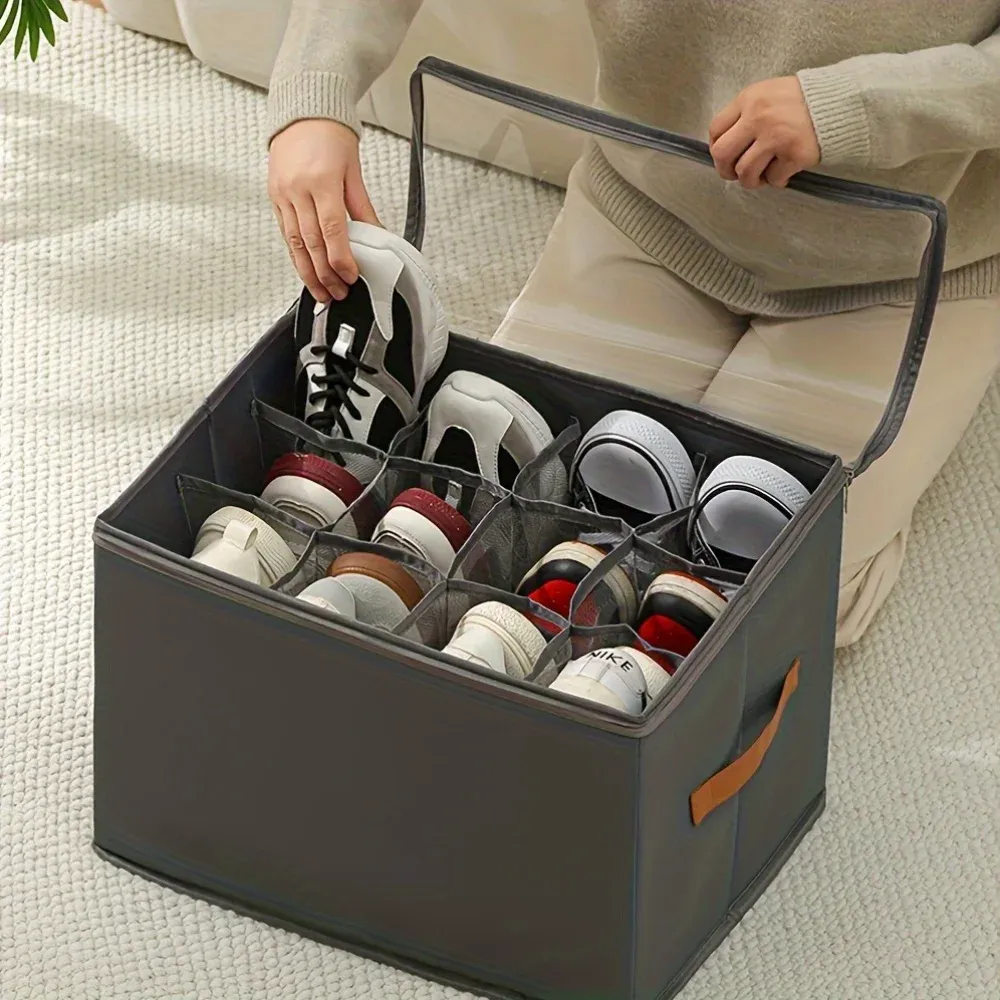 Organisateur de chaussures pliable en tissu Oxford, boîte de rangement pour baskets et sandales