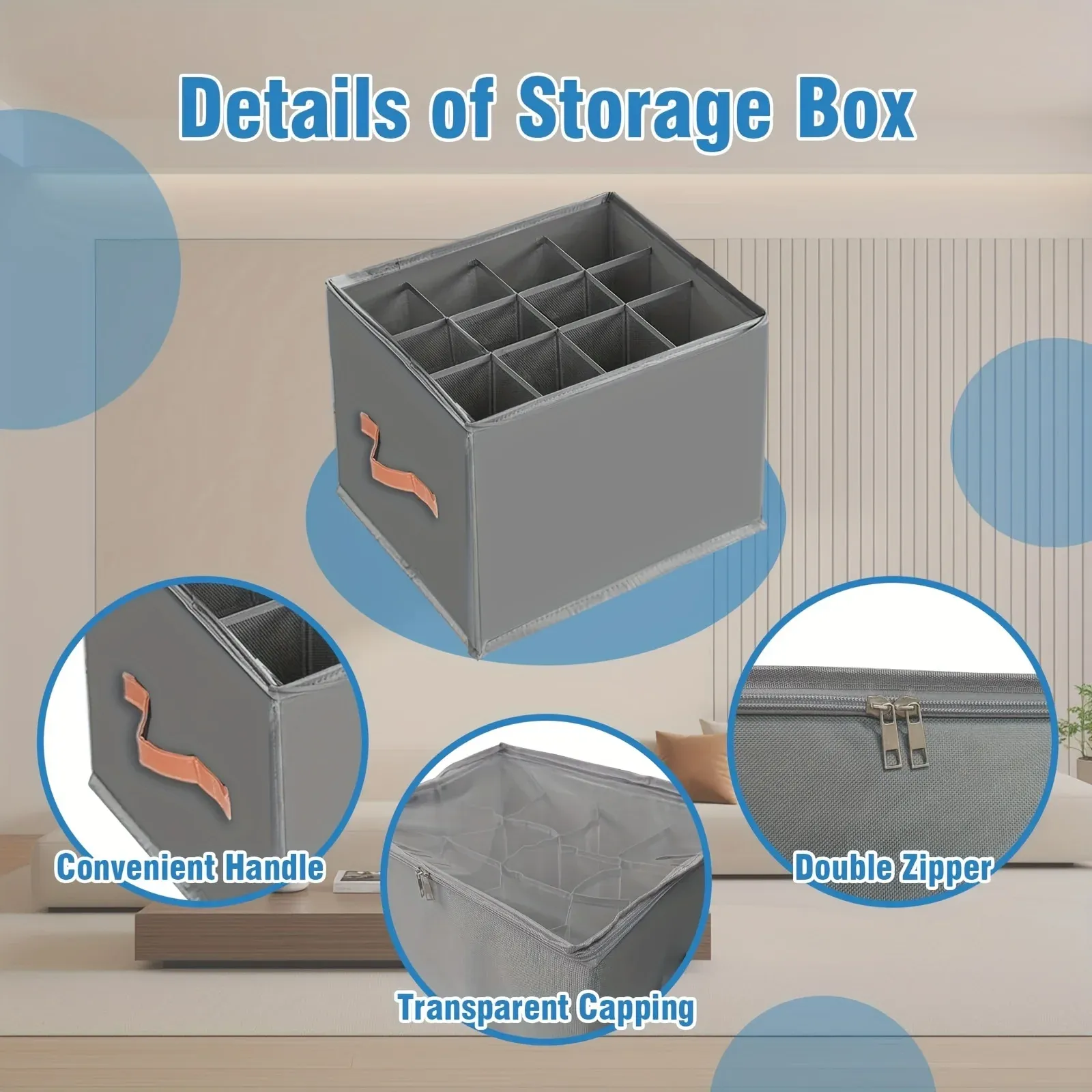 Organisateur de chaussures pliable en tissu Oxford, boîte de rangement pour baskets et sandales 2