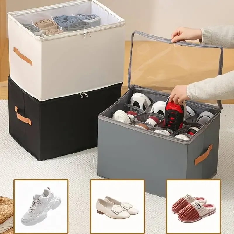 Organisateur de chaussures pliable en tissu Oxford, boîte de rangement pour baskets et sandales 6