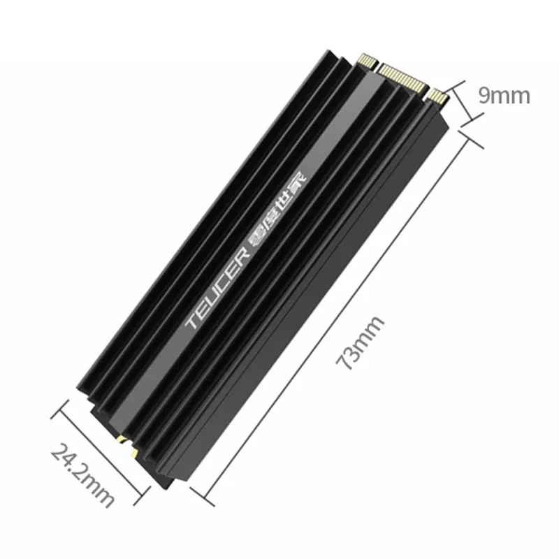 Dissipateur thermique en aluminium pour SSD M.2 NVMe 2280, avec pad thermique, épaisseur 9 mm, compatible PS5 4