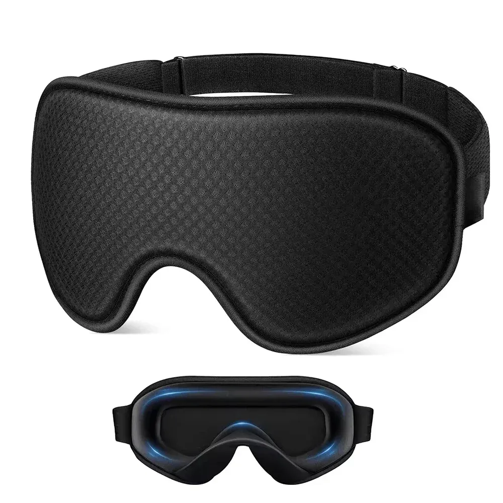 Masque de sommeil occultant 3D pour les yeux, respirant, doux et confortable pour le voyage, avec sangle réglable 7