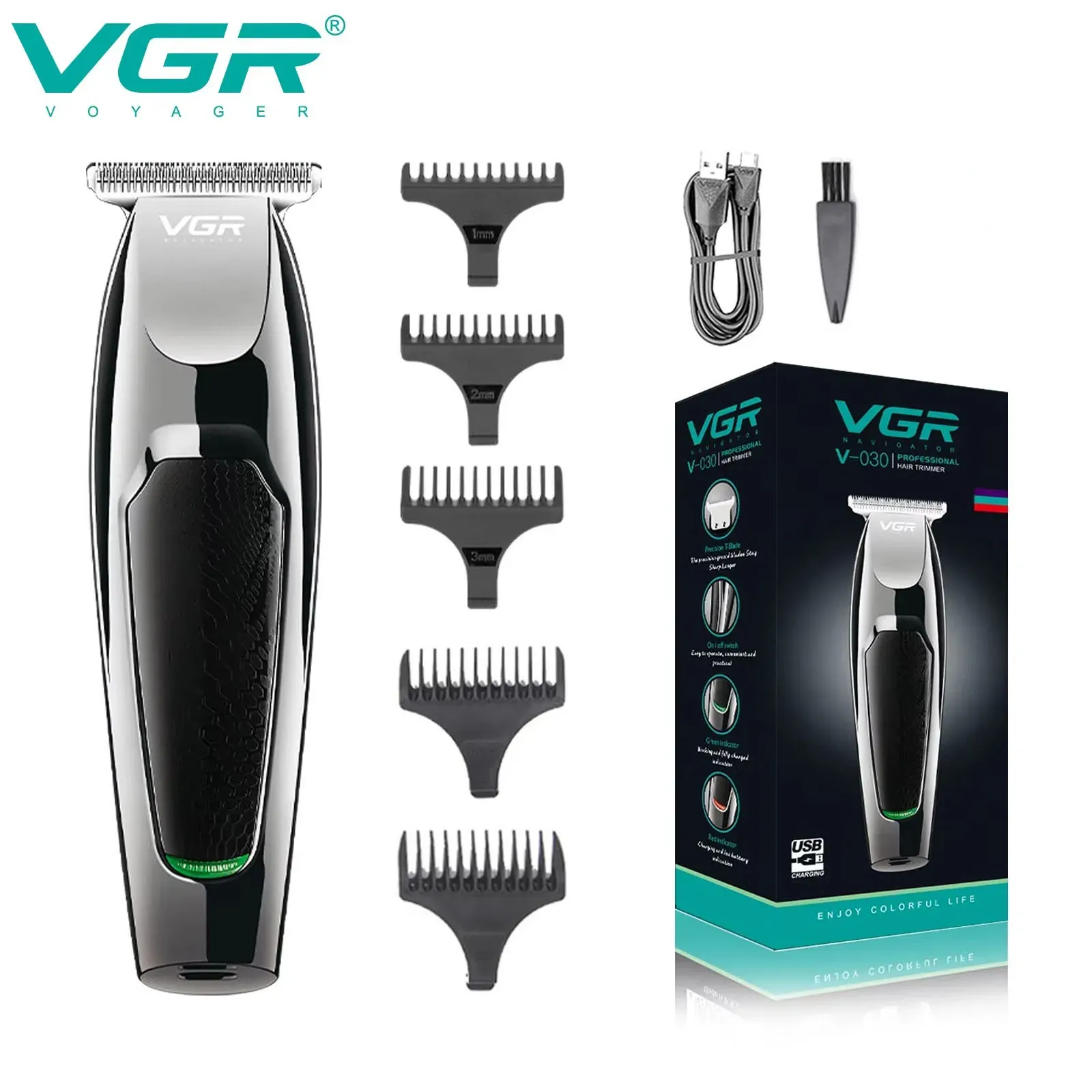 Tondeuse à cheveux professionnelle pour hommes, rechargeable, coupe de précision - Image 1