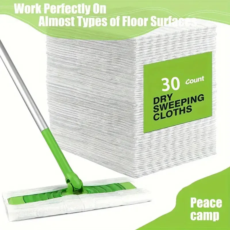 Lingettes électrostatiques jetables en microfibre pour vadrouille plate pivotante, lot de 30 ou 100 pièces 7