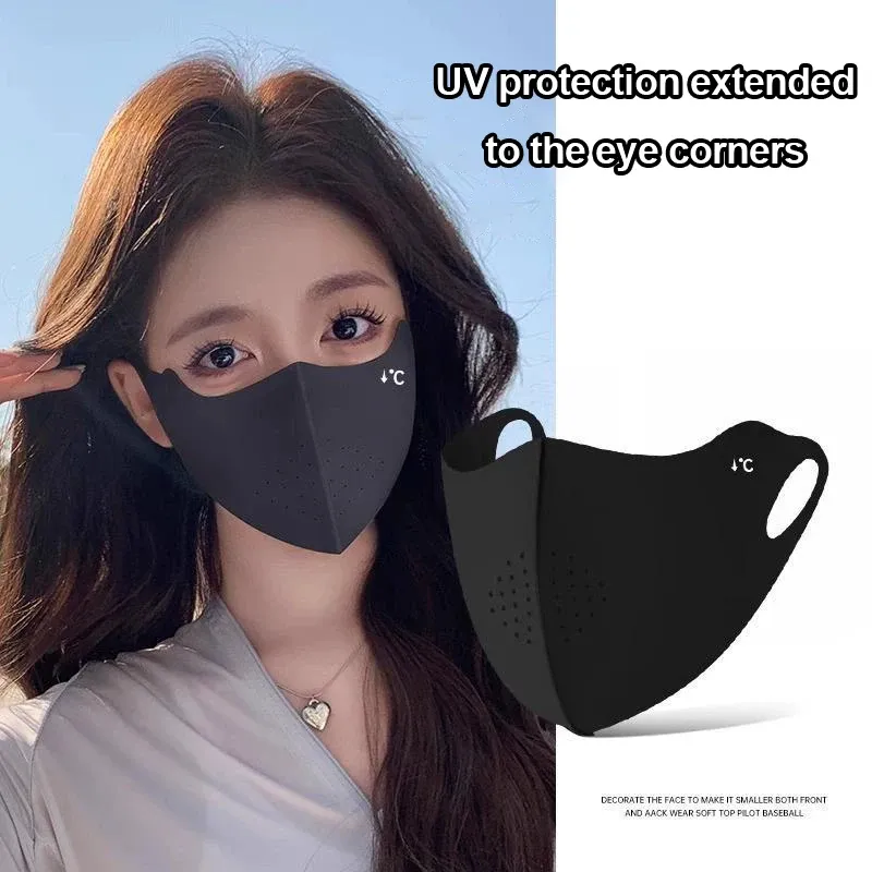 Masque Rafraîchissant en Soie Glacée pour Femme et Homme – Protection Solaire Légère, Lavable et Respirante 2