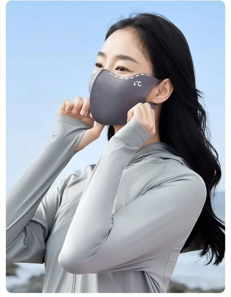Masque rafraîchissant en soie glacée, style et fraîcheur