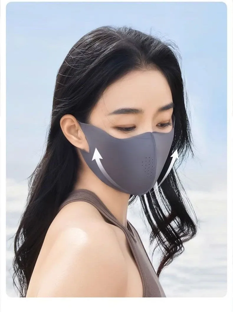 Masque rafraîchissant en soie glacée, protection solaire