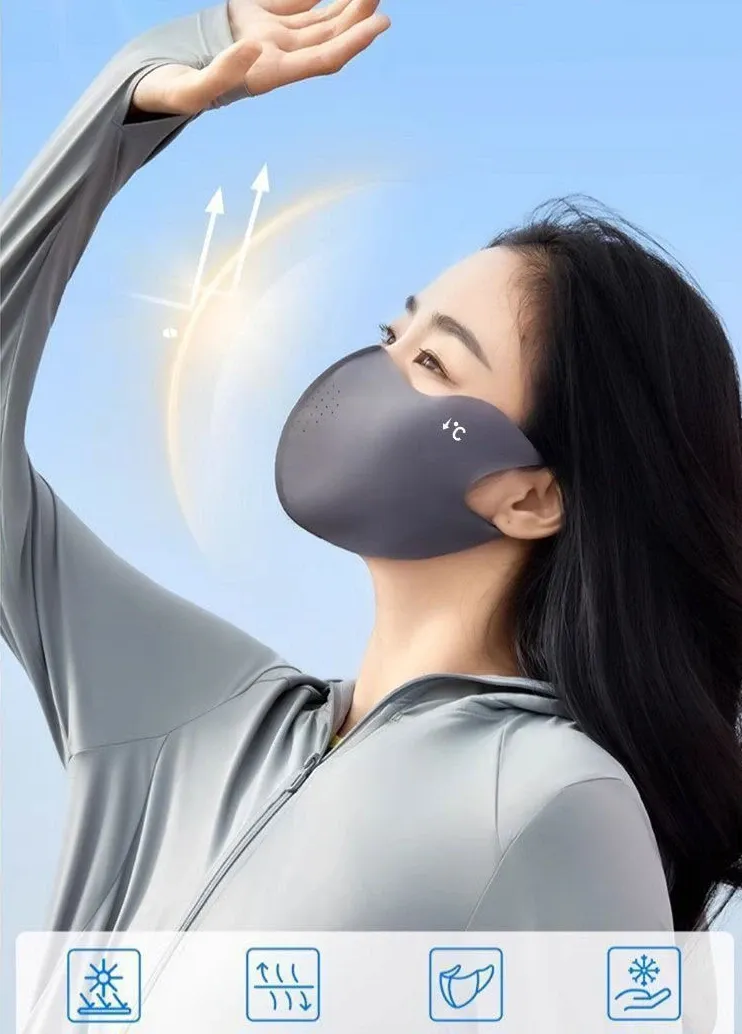 Masque rafraîchissant en soie glacée, vue détaillée