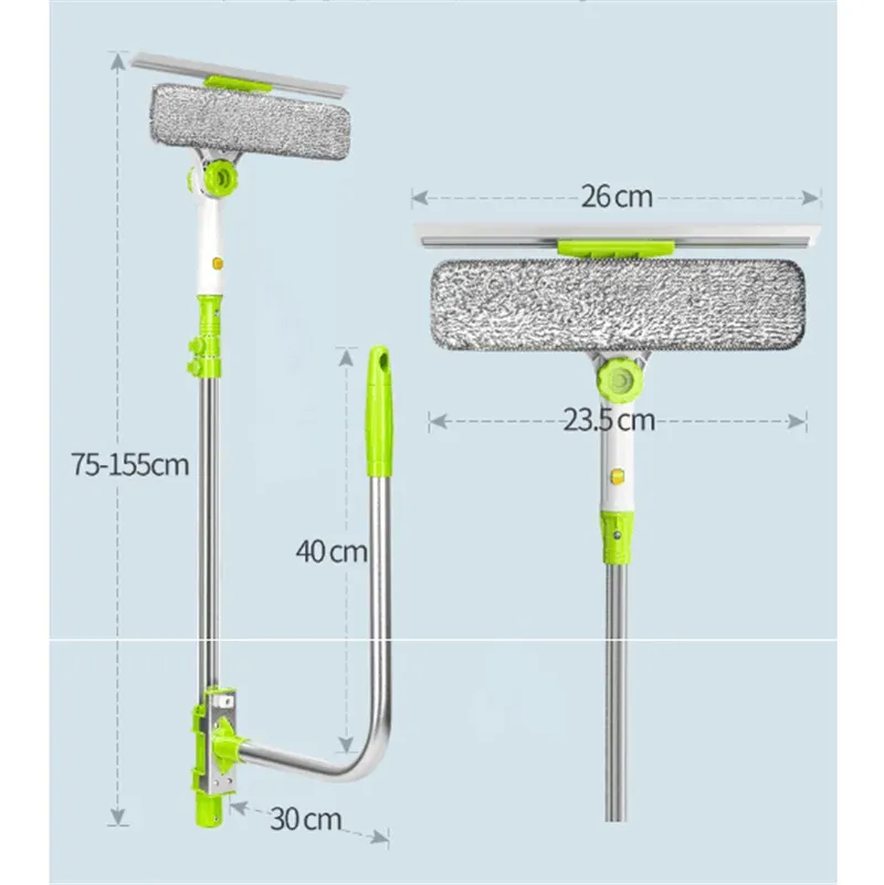 Brosse télescopique pour vitres, vue détaillée