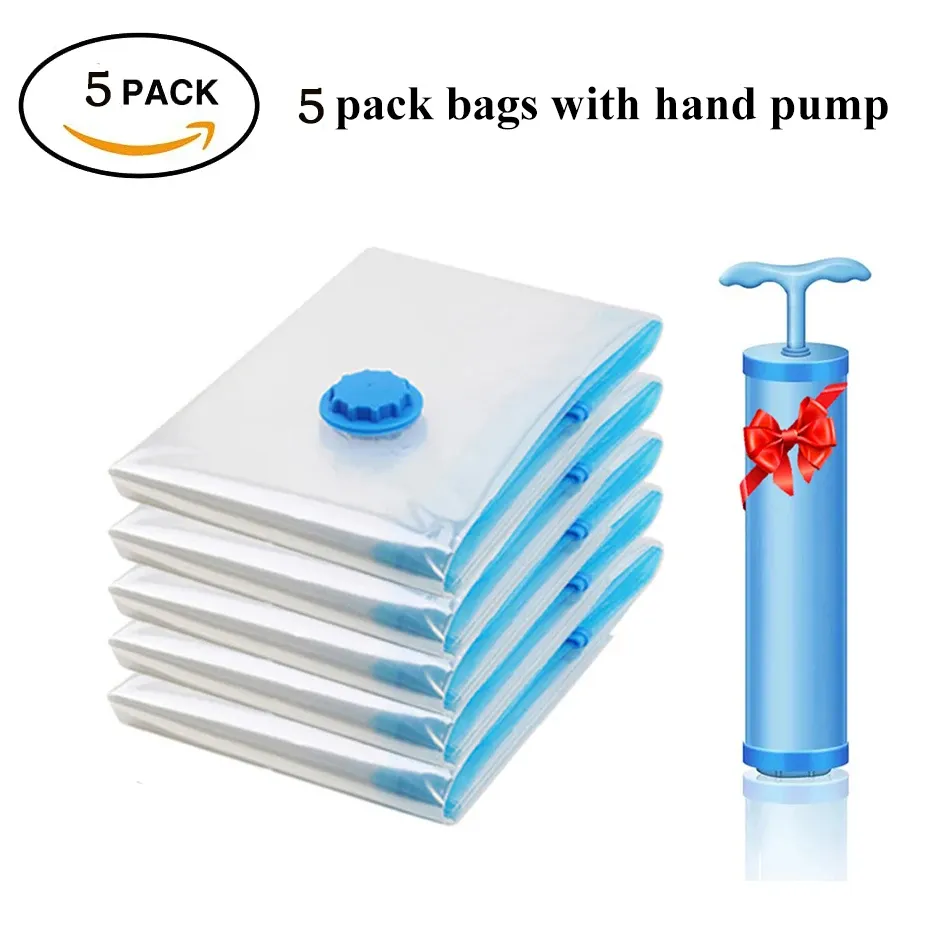 Sacs de rangement sous vide pour voyage, sacs de compression pour garde-robe et camping 14