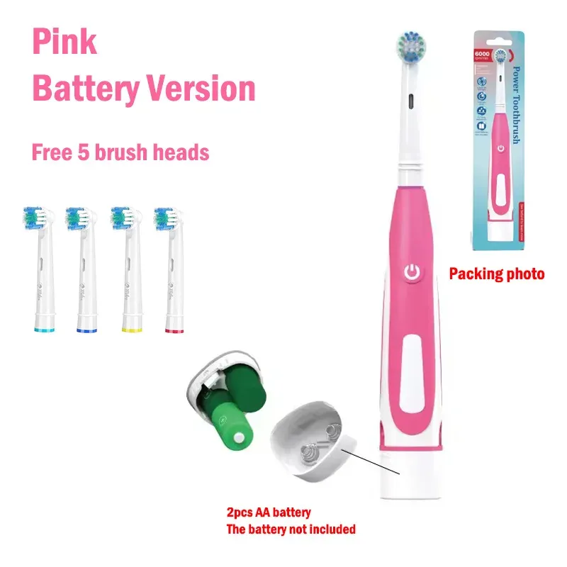 Brosse à dents électrique à têtes vibrantes et rotatives, poils souples, soin des gencives et blanchiment des dents, rechargeable, pour adultes 8