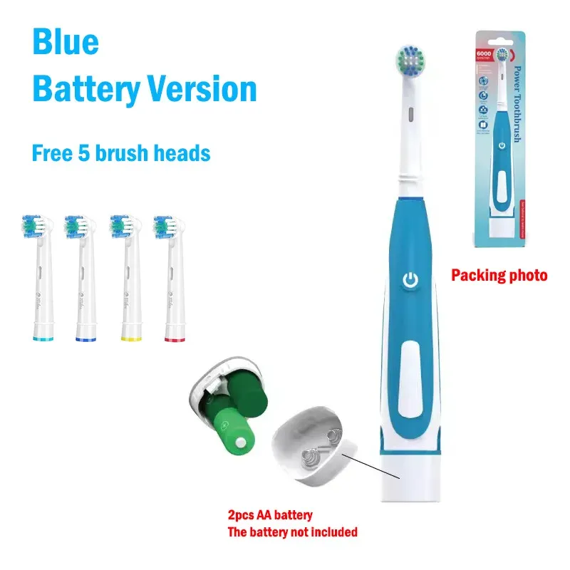 Brosse à dents électrique à têtes vibrantes et rotatives, poils souples, soin des gencives et blanchiment des dents, rechargeable, pour adultes 7