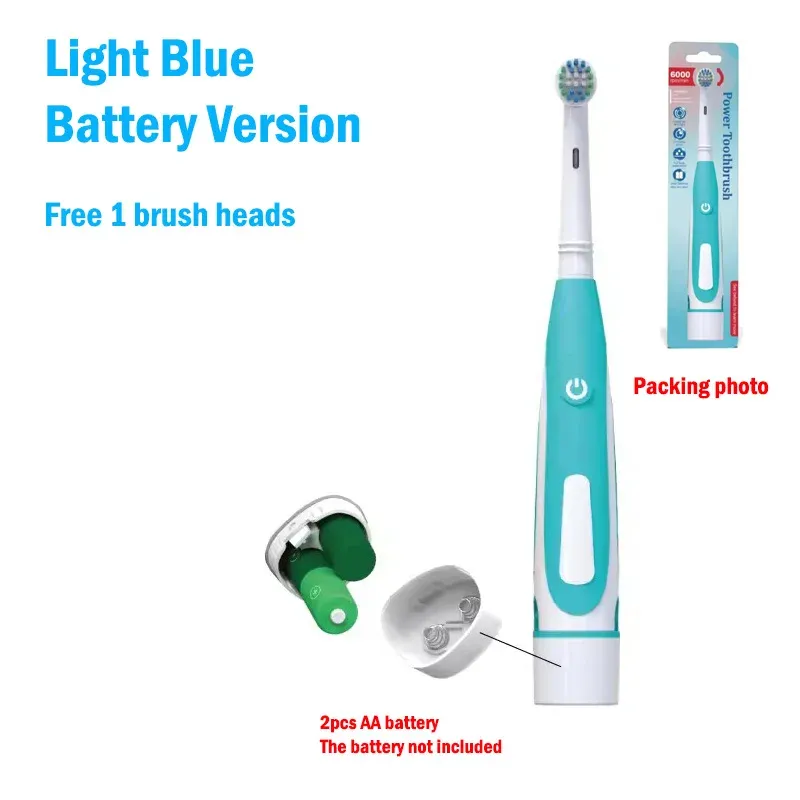 Brosse à dents électrique à têtes vibrantes et rotatives, poils souples, soin des gencives et blanchiment des dents, rechargeable, pour adultes 19