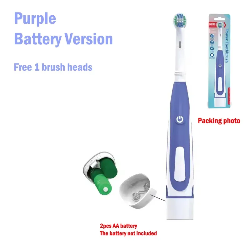 Brosse à dents électrique à têtes vibrantes et rotatives, poils souples, soin des gencives et blanchiment des dents, rechargeable, pour adultes 18