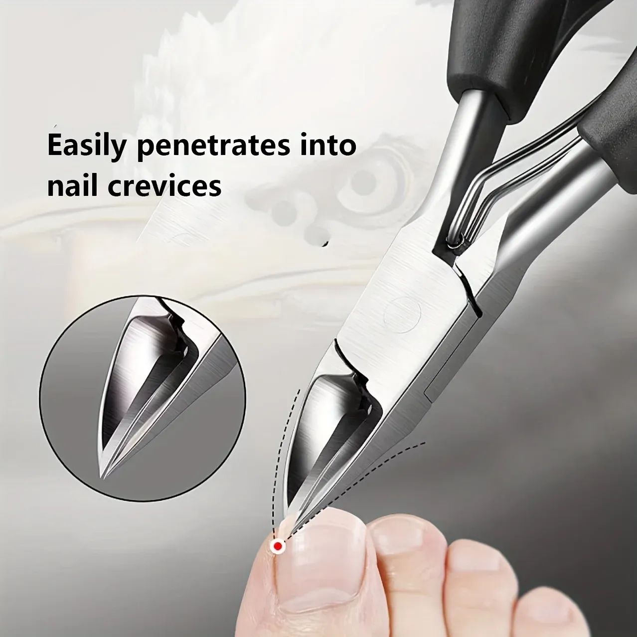 Coupe-ongles pour orteils professionnel en acier inoxydable, lame incurvée et tranchante, pour pédicure et soins du paronychium, grandes pinces 5