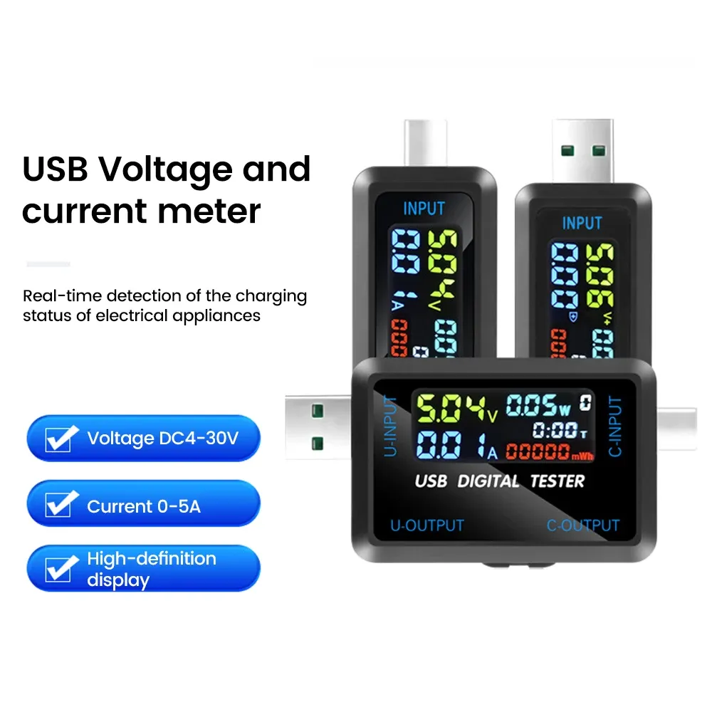 Testeur USB 10 en 1 4,5 à 36 V / 0 à 8 A, voltmètre et ampèremètre 2