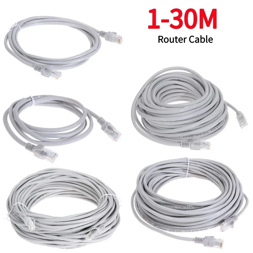 Câble Ethernet RJ45 haut débit, longueurs 1 m / 2 m / 3 m / 5 m / 10 m / 15 m / 30 m, pour routeur et ordinateur portable, vidéosurveillance