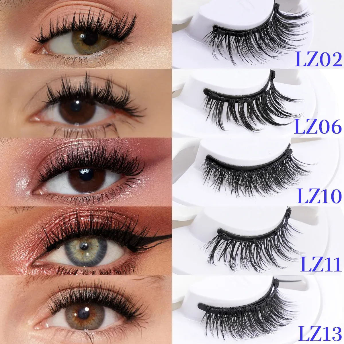 Paire de Faux Cils Magnétiques Réutilisables avec Pince, Effet Naturel et Pose Facile 4
